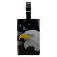 thumbnail image 1 of Graphics and More American Bald Eagle - Flag USA Patriotic Rectangle Leather Luggage ID Tag, 1 of 1
