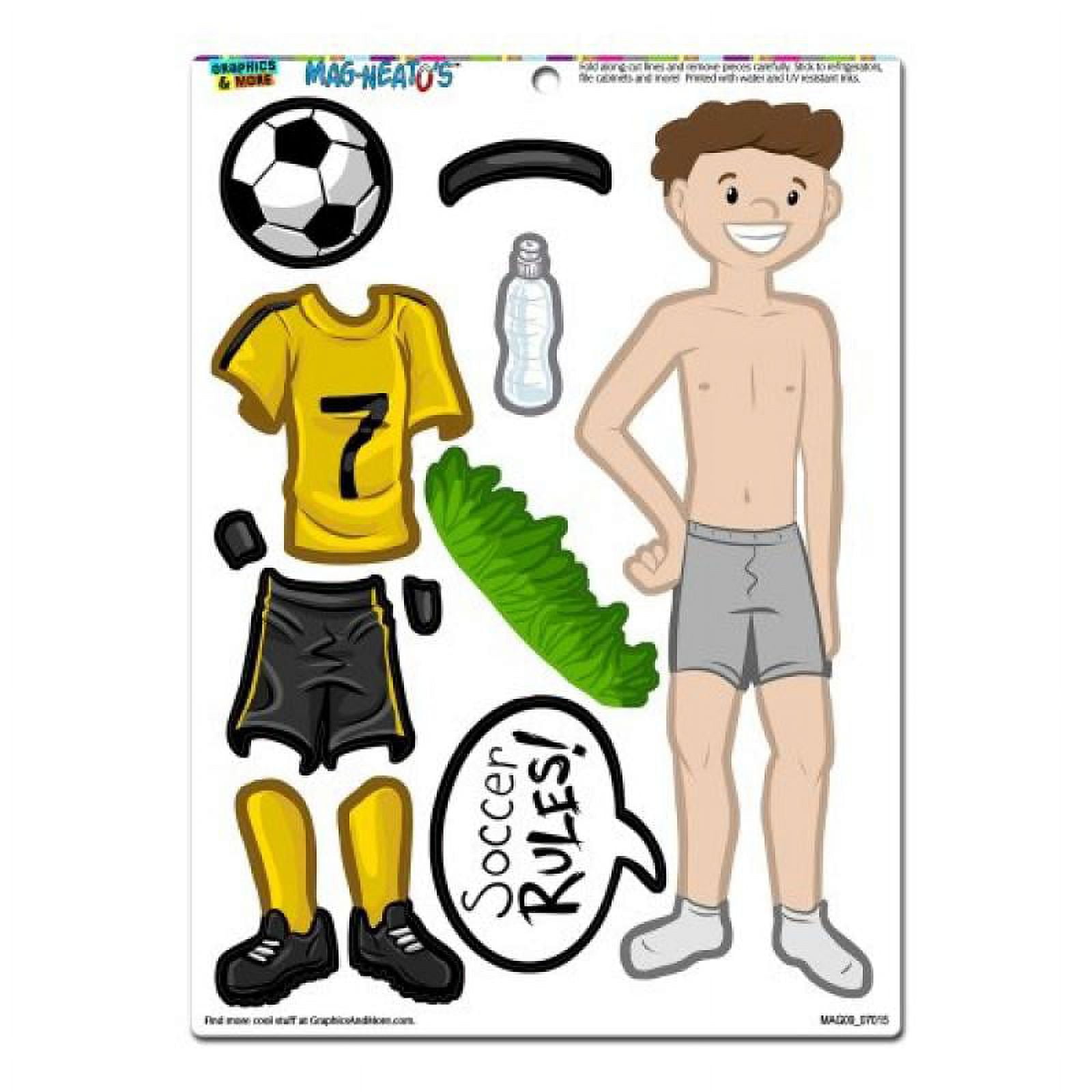 Graphics and More 'Boy Soccer Player DressUp' Football Sports Funny MAGNEATO'S Novelty Gift