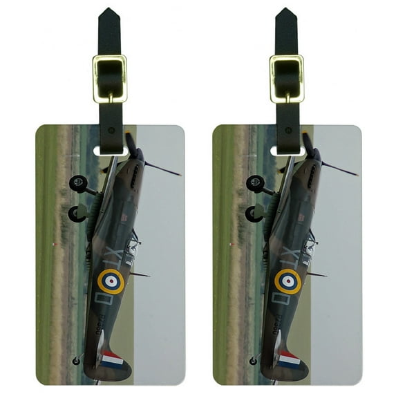 Graphics and More British World War II Supermarine Spitfire Fighter Luggage Tag Set