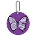 thumbnail image 1 of Graphics and More Butterfly Artsy Purple Round ID Card Luggage Tag, 1 of 1