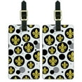 thumbnail image 1 of Graphics and More Fleur de Lis Gold on Black Luggage Suitcase Carry-On ID Tags Set of 2, 1 of 1