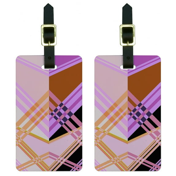 Graphics and More Geometric Pastels Luggage Tag Set