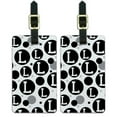 thumbnail image 1 of Graphics and More Letter L Initial Black White Luggage Suitcase Carry-On ID Tags Set of 2, 1 of 1