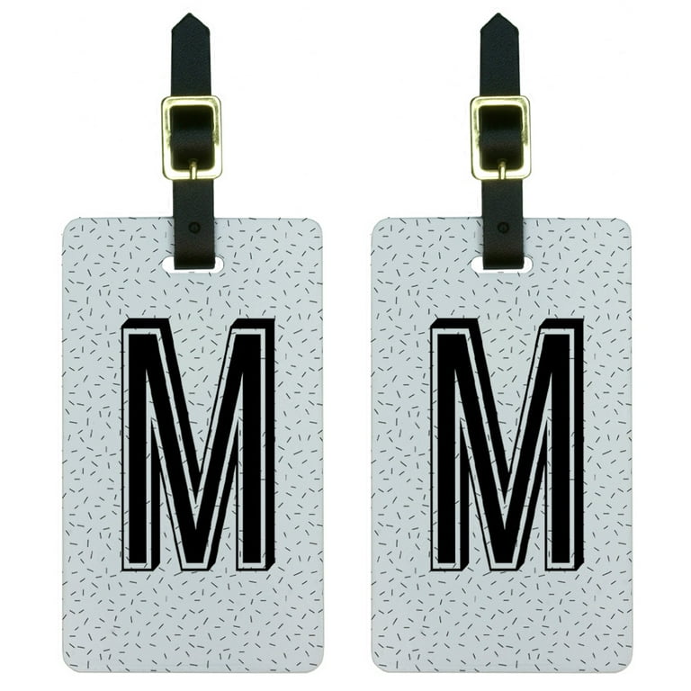 Letter luggage tags top