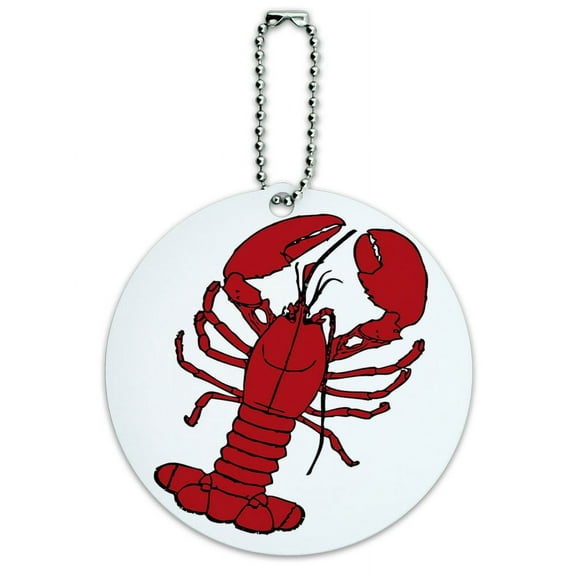 Graphics and More Lobster Round ID Card Luggage Tag