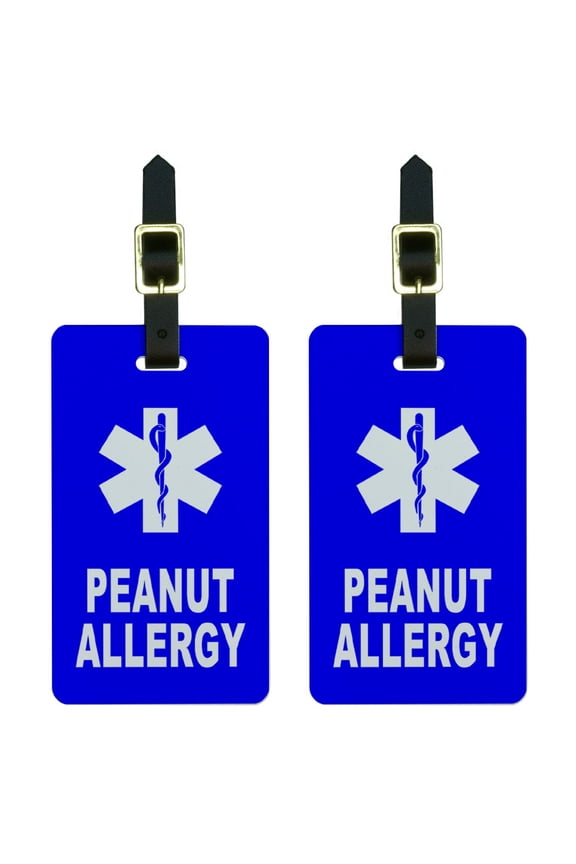 Peanut Allergy - Medical Emergency - Star of Life Luggage Tag Set