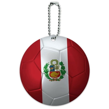 Graphics and More Peru with Seal Flag Soccer Ball Futbol Football Round ID Card Luggage Tag