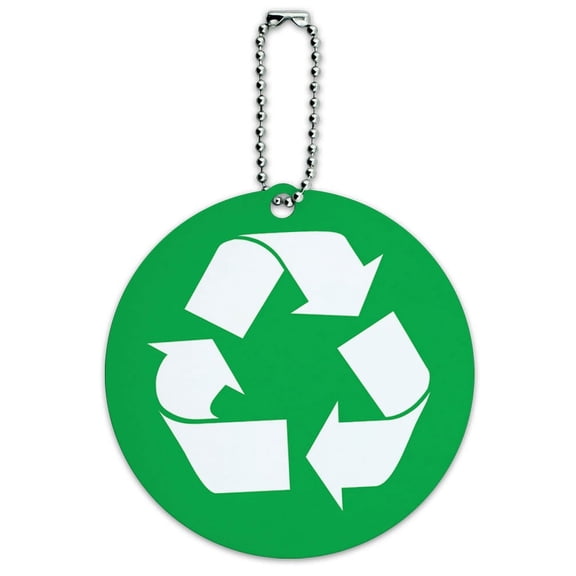 Graphics and More Recycle Green Round ID Card Luggage Tag