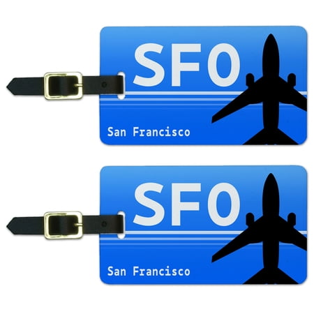 Graphics and More San Francisco CA (SFO) Airport Code Luggage Tag Set