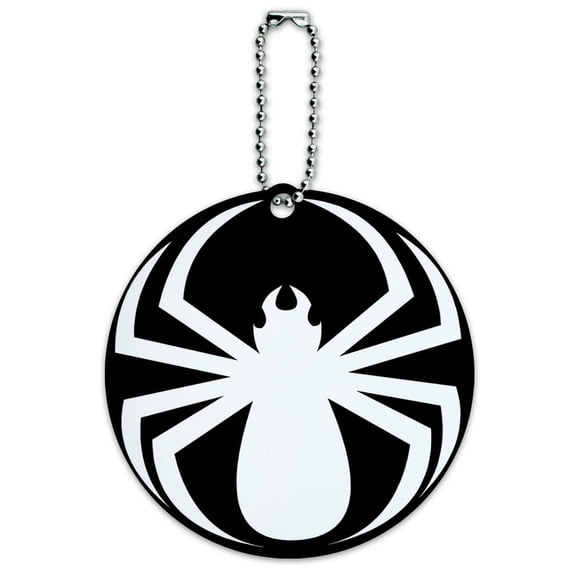 Graphics and More Spider White Black Widow Round ID Card Luggage Tag
