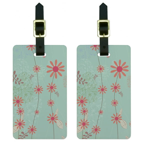 Graphics and More Spring Easter Flower Daisy Pattern Luggage Tag Set