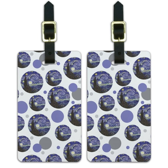 Graphics and More Starry Night Vincent Van Gogh Luggage Suitcase Carry-On ID Tags Set of 2