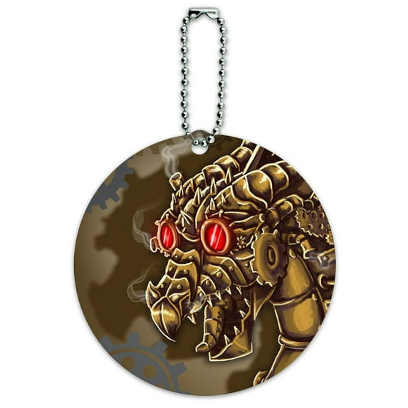 Graphics and More Steampunk Dragon Round ID Card Luggage Tag