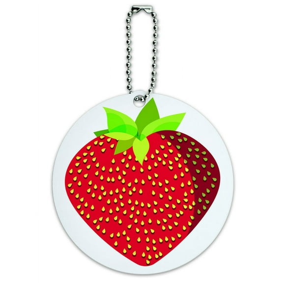Graphics and More Strawberry Round ID Card Luggage Tag
