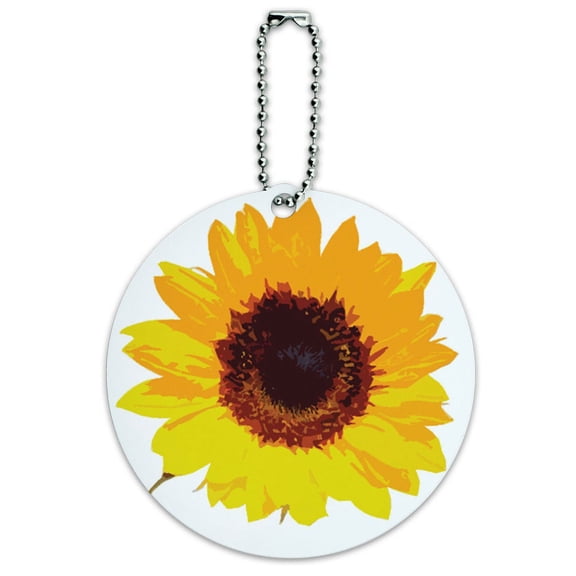 Graphics and More Sunflower Shower Round ID Card Luggage Tag