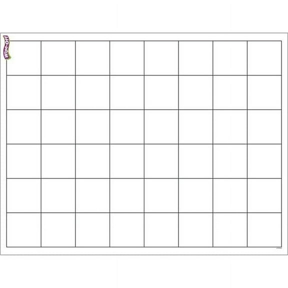 Graphing Grid Large Squares Wipe Off Chart - 17 x 22 in. - 6 Each