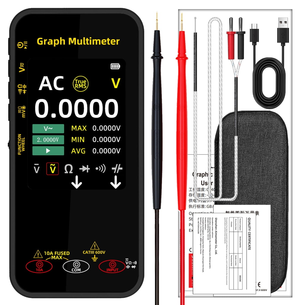 Graphing Multimeter with Large Screen Display Data Recording and Auto Power Off for Electrical Measurement