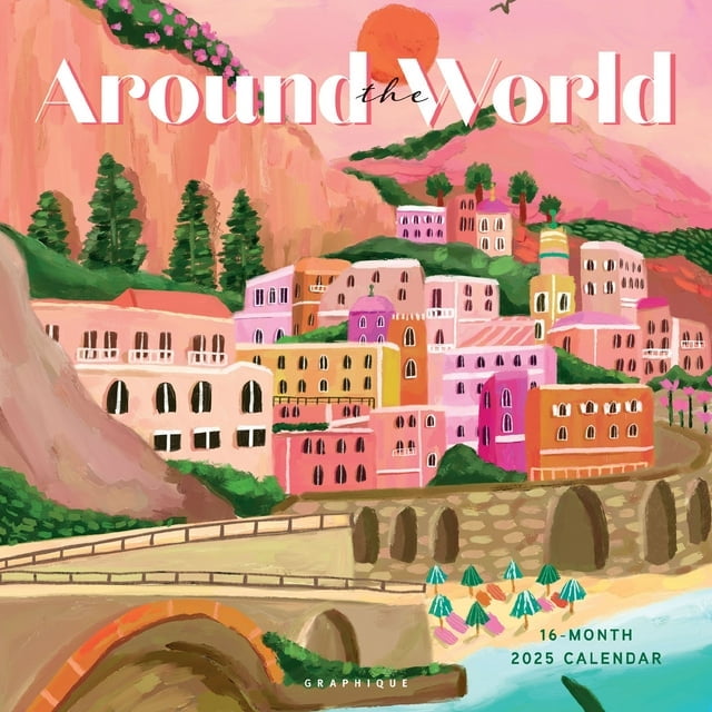 Graphique 2025 Around The World Wall Calendar 12” x 12” Thick Paper