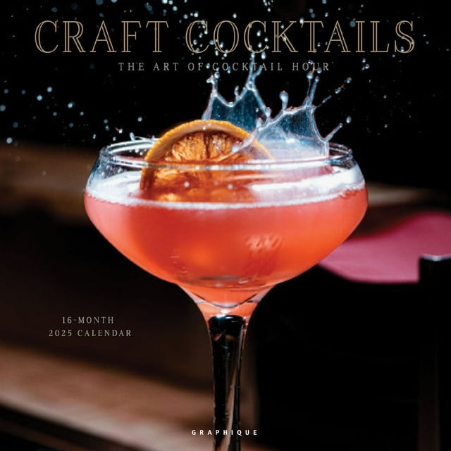 Graphique 2025 Craft Cocktail Wall Calendar 12” x 12” Thick Paper Home & Office Organizer