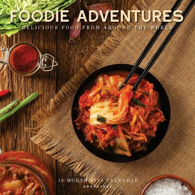 Graphique 2025 Foodie Adventures Wall Calendar 12” x 12” Thick Paper Home & Office