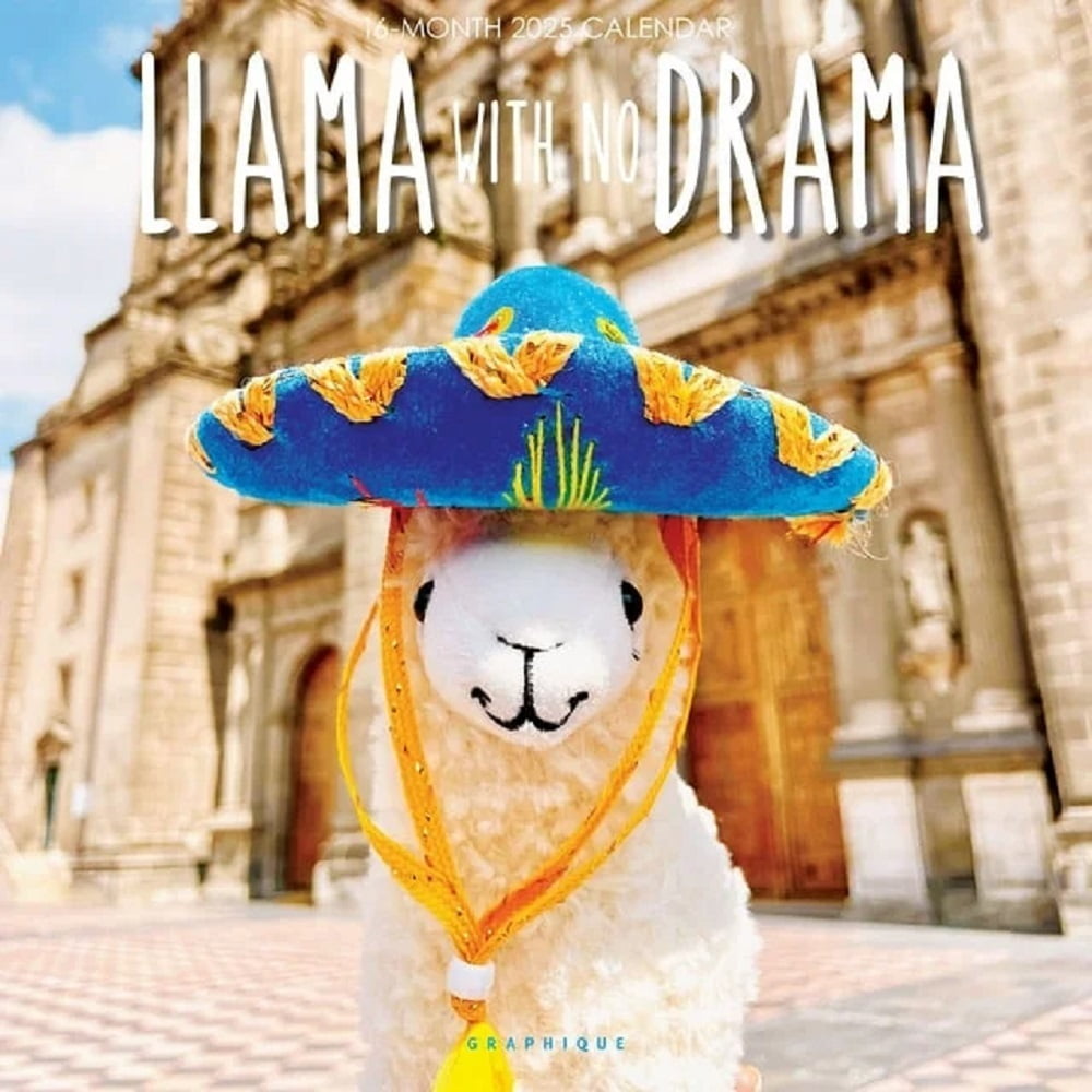 Graphique 2025 Llama with No Drama Wall Calendar 12” x 12” Thick
