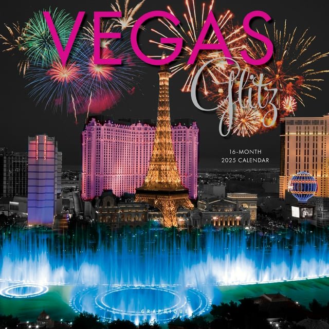 Graphique 2025 Vegas Glitz Wall Calendar 12” x 12” Thick Paper