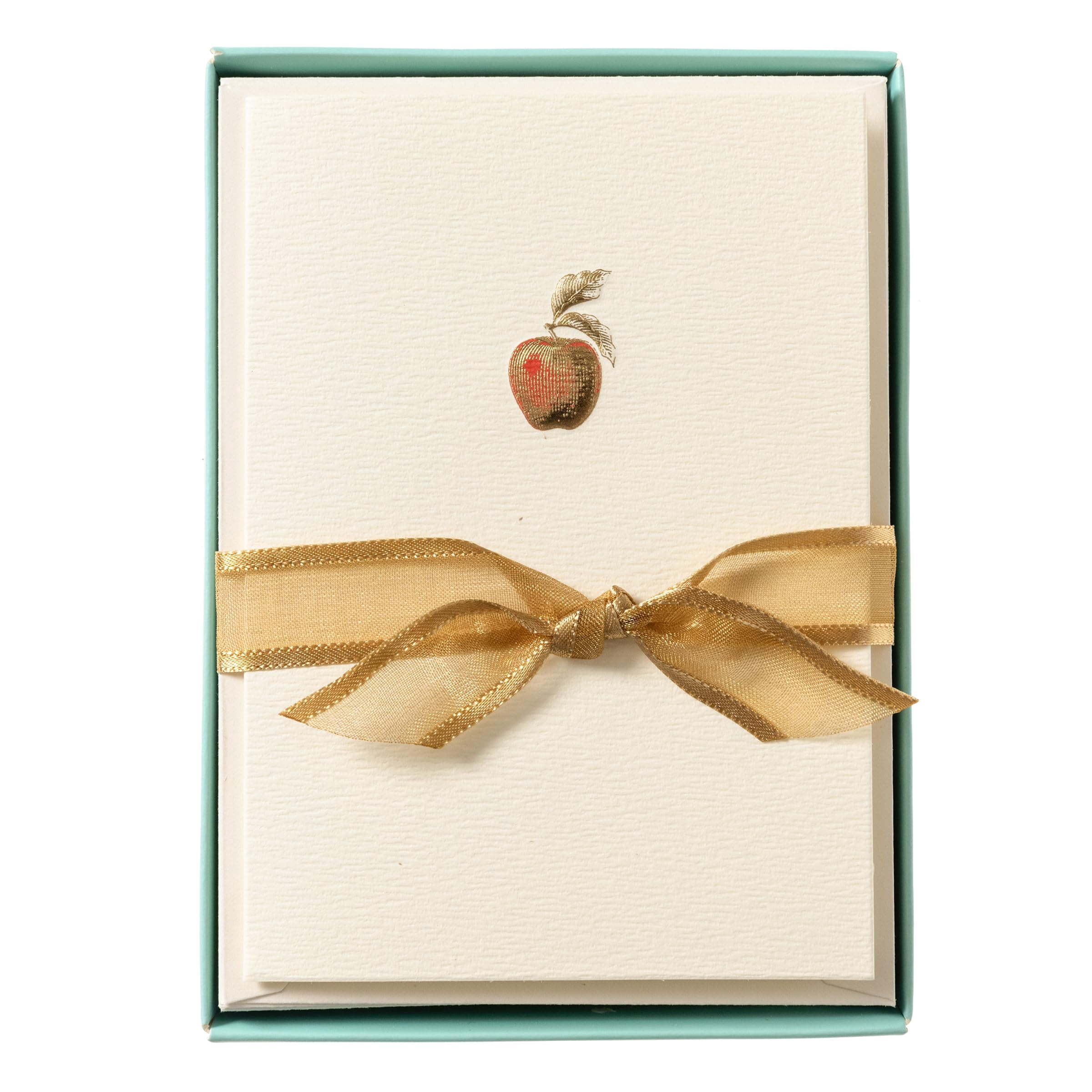 Graphique Apple Cards, Pack of 10 Cards with Envelopes, All Occasion Greetings, Blank Inside, Gold Foil Embossing, La Petite Press Collection Boxed Set, 3.25" x 4.75"