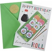 Graphique So Glad Birthday Card | Family and Friends | Embellished with Gold Foil Accents | Color-Coordinated Envelope | 5" x 7"