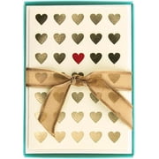 Graphique Lots of Love La Petite Presse Boxed Notecards - 10 Embossed and Embellished Gold Foil Heart Blank Cards with Matching Envelopes, 3.25 x 4.75" (L1315CB)