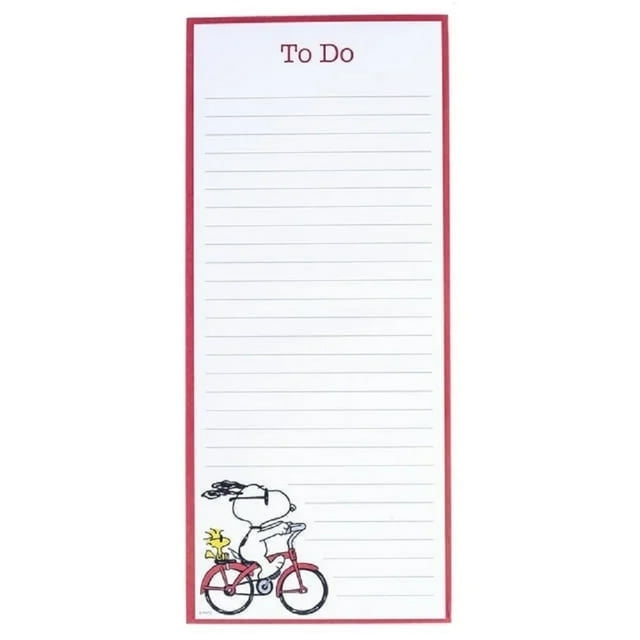 Graphique Magnetic Notepad - Peanuts Snoopy Bike Grocery and Shopping ...