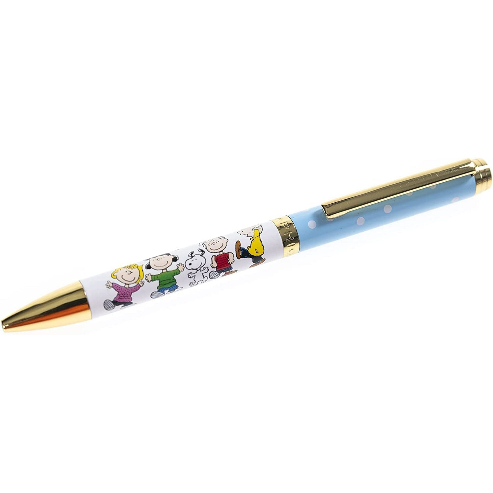 Graphique Peanuts Fashion Pen | 5.5 Ballpoint Pen | Refillable Black Ink | Retractable Twist Top | Matching Decorative Box | Comfort Grip for Writing | Office Supplies Accessories