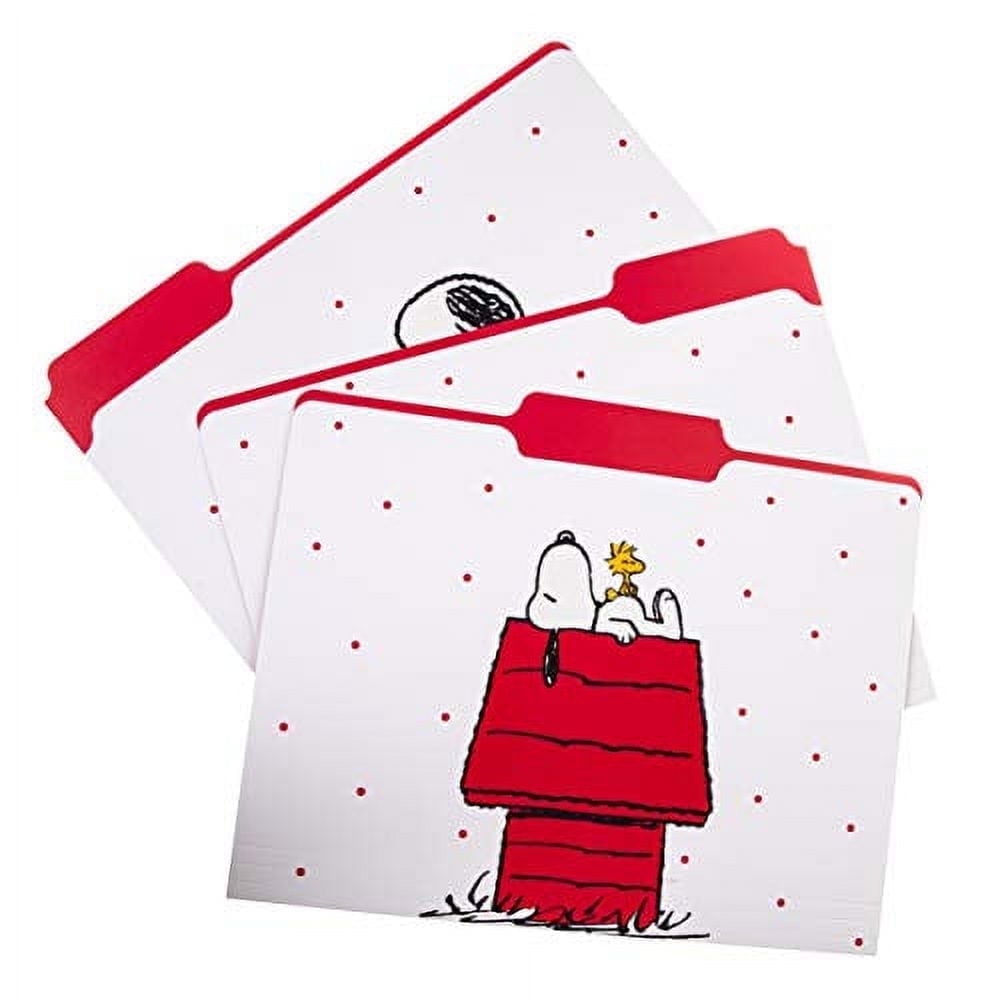 Graphique "Snoopy" File Folder Set - File Set Includes 9 Folders and 3 Unique Go-Getter Designs, Embellished w/Gold Foil on Durable Triple-Scored Coated Cardstock