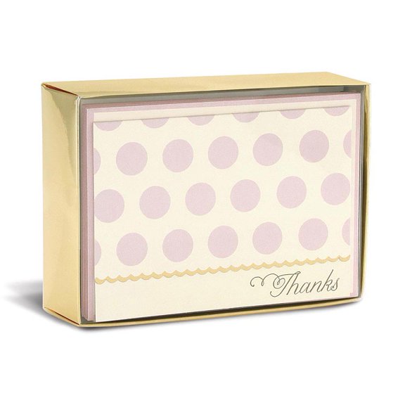 Graphique de France Blush Dots Box of 10 Thank You Note Cards