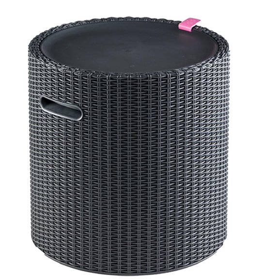 Graphite 3 in 1 Outdoor Patio Cool Side Table, Portable Ice Chest Storage Bar Table, Multi-Functional Furniture for Hot Tub, Patio Bar & Outdoor Decor