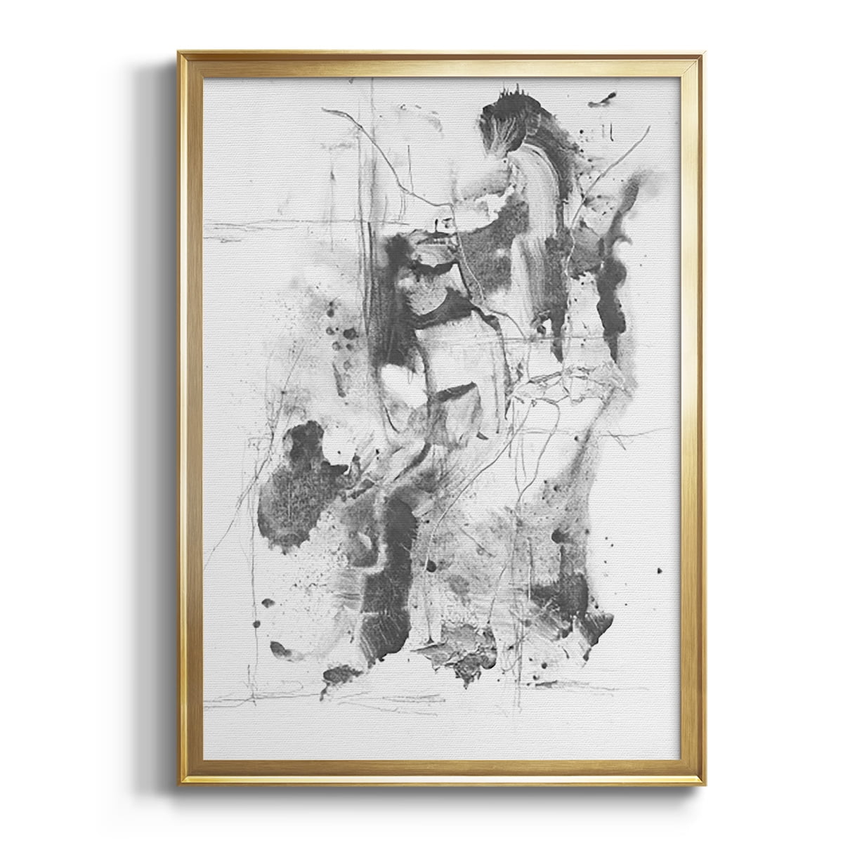 Graphite Abstract I Premium Framed Print, in Gold, Black, or Silver - Ready to Hang