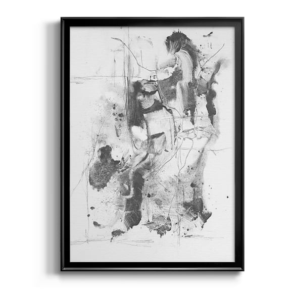Graphite Abstract I Premium Framed Print, in Gold, Black, or Silver - Ready to Hang