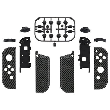 Graphite Carbon Fiber Patterned Replacement Housing w/Full Set Buttons for Nintendo Switch/OLED Joycon