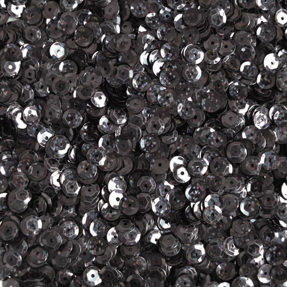 Graphite Dark Gray Cup Sequins 6mm Hologram Glitter Multi Reflective Metallic Made in USA