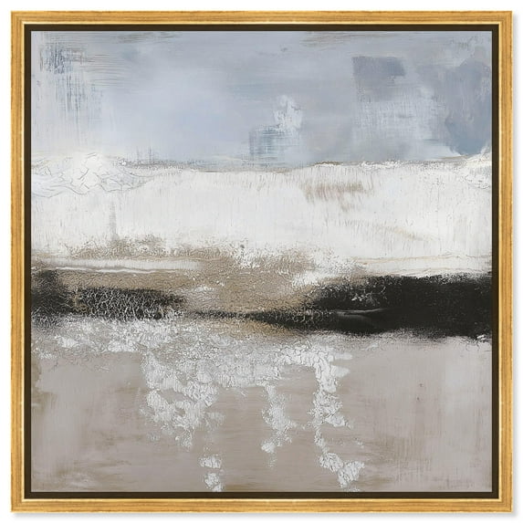Graphite Depth I Canvas Neutral Abstracts by Art Remedy, Gold Frame, 16" x 16"