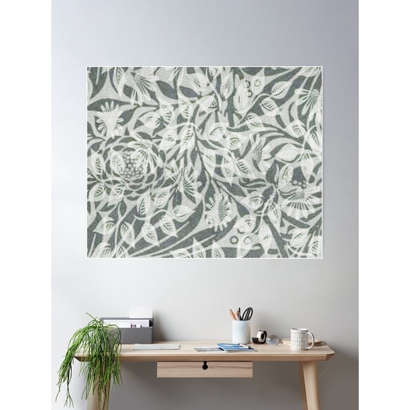 Graphite Garden Weave Pattern Poster Wall Art, Modern Wall Decor For Living Room Bedroom, 8x12 UNFRAMED