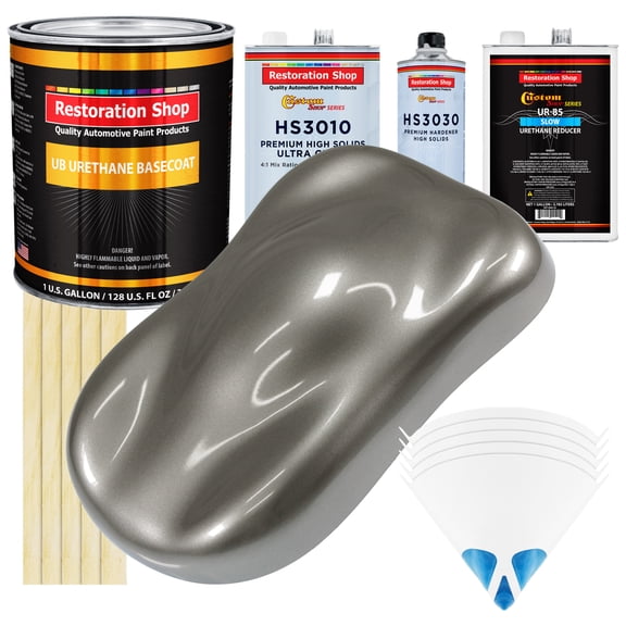 Graphite Gray Metallic Gallon URETHANE BASECOAT CLEARCOAT Auto Paint SLOW Kit