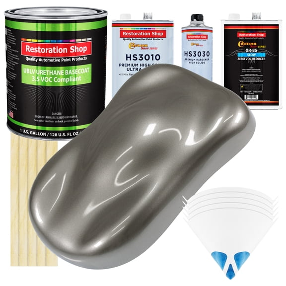 Graphite Gray Metallic Low VOC SLOW PREM Gallon Kit URETHANE BASECOAT Clearcoat