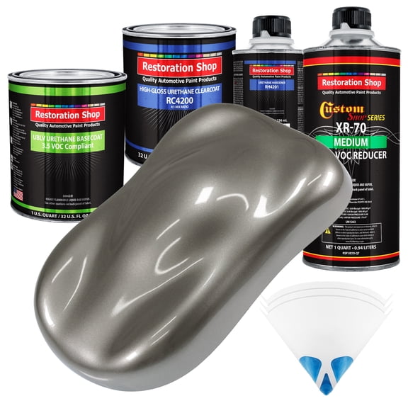 Graphite Gray Metallic Quart Kit Low VOC URETHANE BASECOAT Car Auto Paint Kit