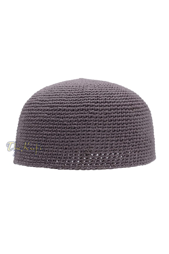 Graphite Grey Hand-Crocheted 100% Cotton Kufi Hat Unique Design And Comfortable Fit (M-22.5"(57.2cm), 13.79, Male, Adult, Black)