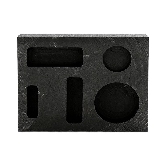 Graphite Ingot Casting Mould, 6x10x3cm, High Temperature, Metal Melting Refining, Black