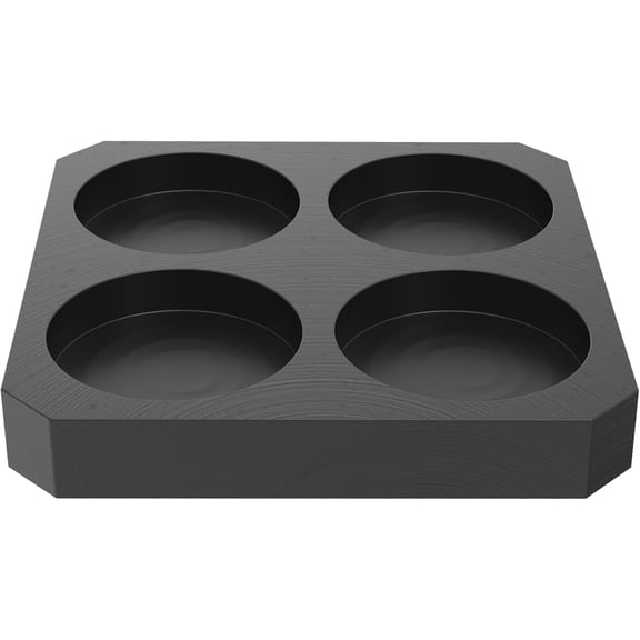 Graphite Ingot Mold, 3.74" x 3.74" x 0.55", 1.57" Round Coin Mold, High Purity for Gold Silver Copper Metal Casting Refining DIY Projects