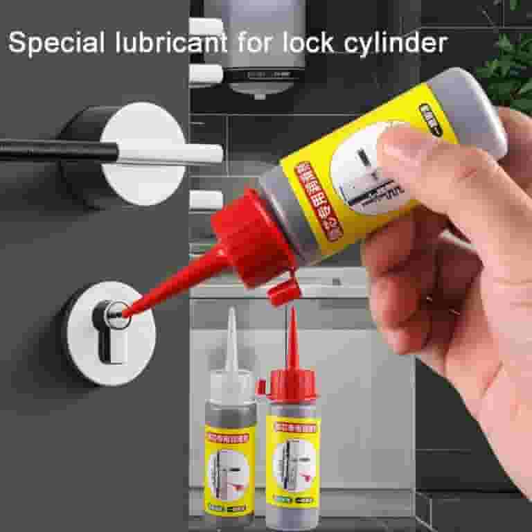 door latch lubrication graphite powder application