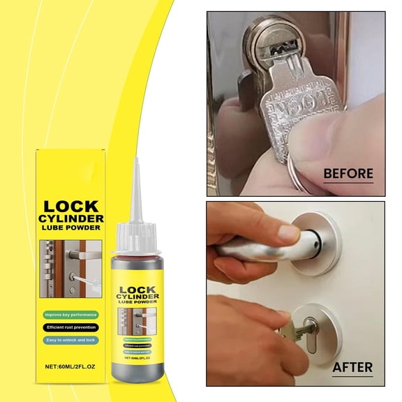 Graphite Powder Lubricant, Door Lock Cylinder, Graphite Lubricant, 2 Fl Oz Squeeze Bottle, Rust Prevention, Smooth Operation, Residential Entry Hardware, 1 Pc