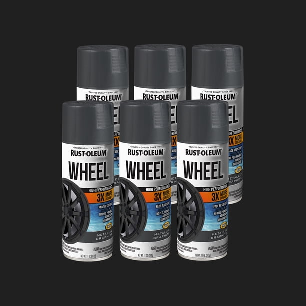 6 Pack, Graphite, Rust-Oleum Automotive Wheel 3X Metallic Spray