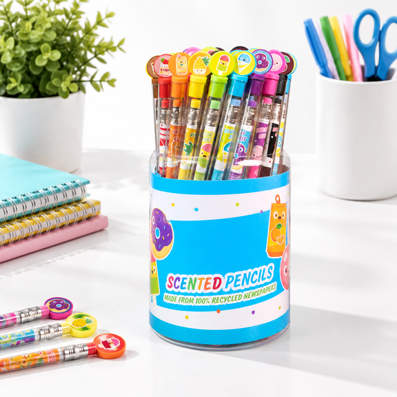 Graphite Smencils Cylinder - Hb #2 Scented Pencils 50 Count Gifts For Party Favors Classroom Rewards